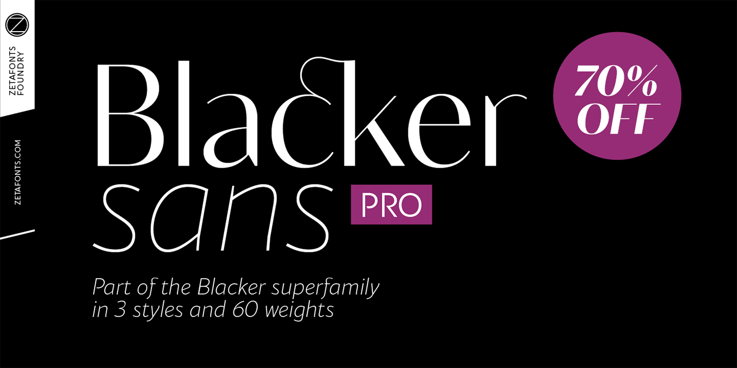 Przykład czcionki Blacker Sans Pro Light Italic